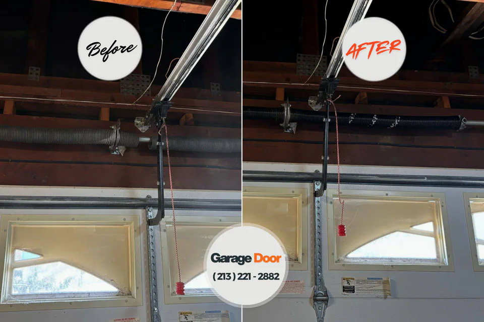 Before and after: garage door spring repair La Grange, NC